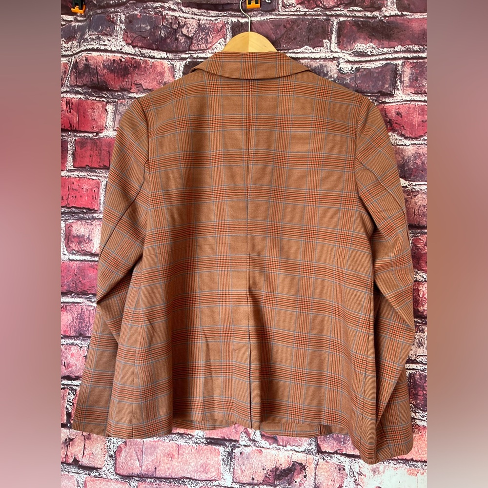 J.Jill Auburn & Blue Plaid One-Button Mendocino Blazer NWT - Picture 5 of 6